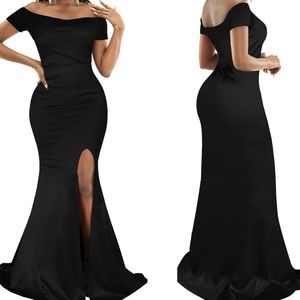 New Black Long Formal Gown XL